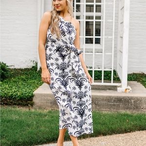 Black & White Pattern Resort Style Cocktail Dress
